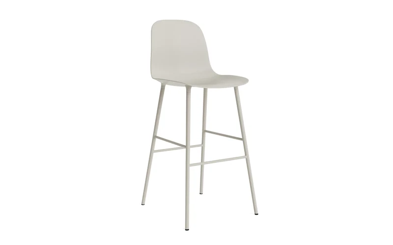 Form Barstuhl 75 cm Stahl Hellgrau