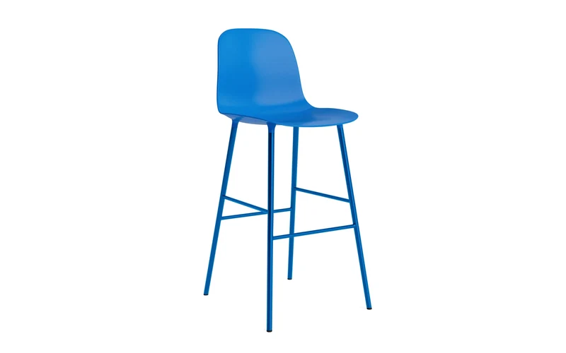 Form Barstuhl 75 cm Stahl Leuchtendes Blau