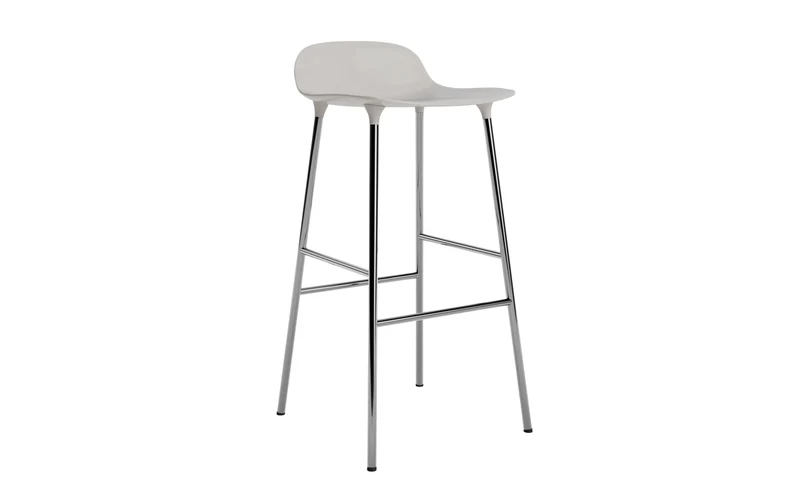 Form Barstuhl 75 cm Warmes Grau/Chrom