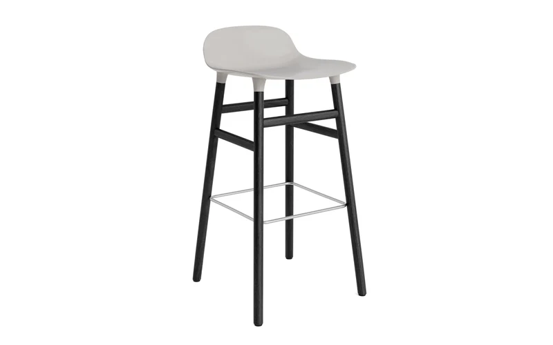 Form Barstuhl 75 cm warmes grau/schwarz