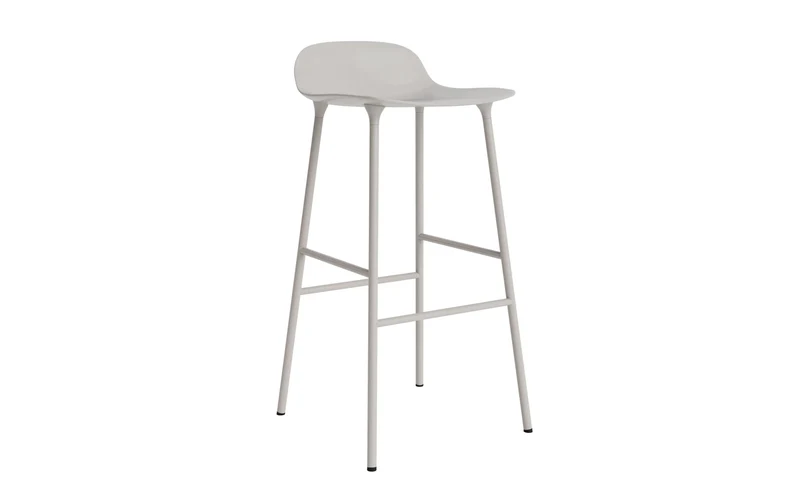 Form Barstuhl 75 cm Warmes Grau/Stahl
