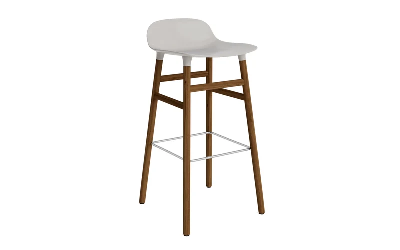 Form Barstuhl 75 cm Warmes Grau/Walnuss