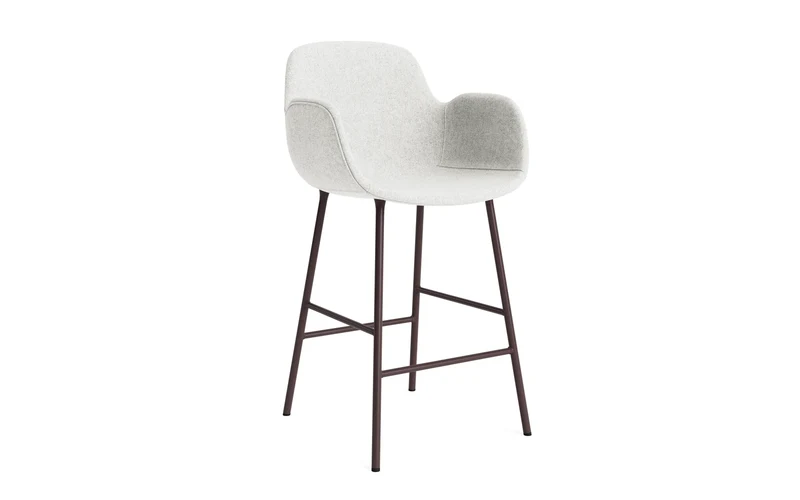 Form Barstuhl mit Armlehne 65 cm gepolstert Braun Stahl Hallingdal
