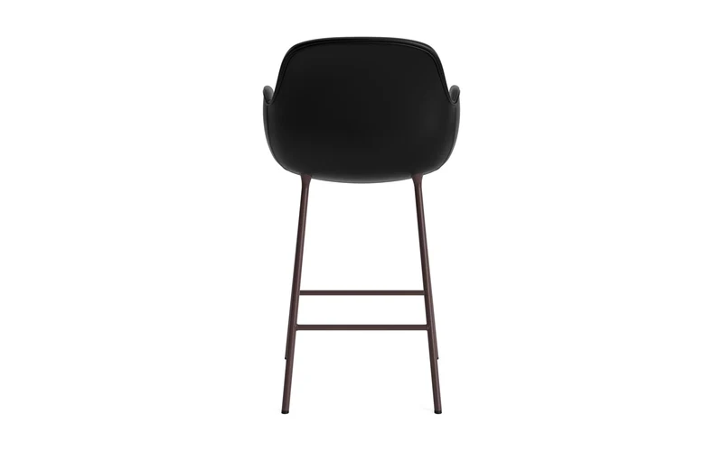 Form Barstuhl mit Armlehne 65 cm gepolstert Braun Stahl/Ultra leder