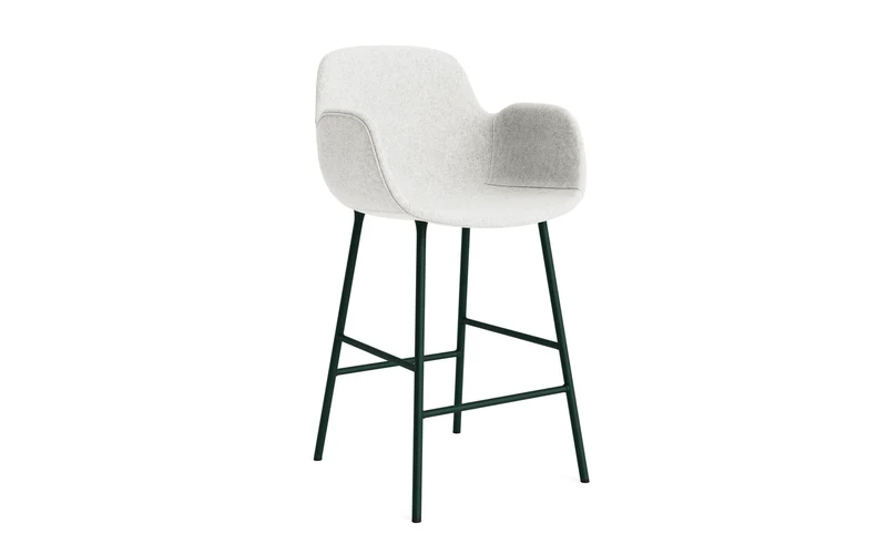 Form Barstuhl mit Armlehne 65 cm gepolstert Grün Stahl/Hallingdal