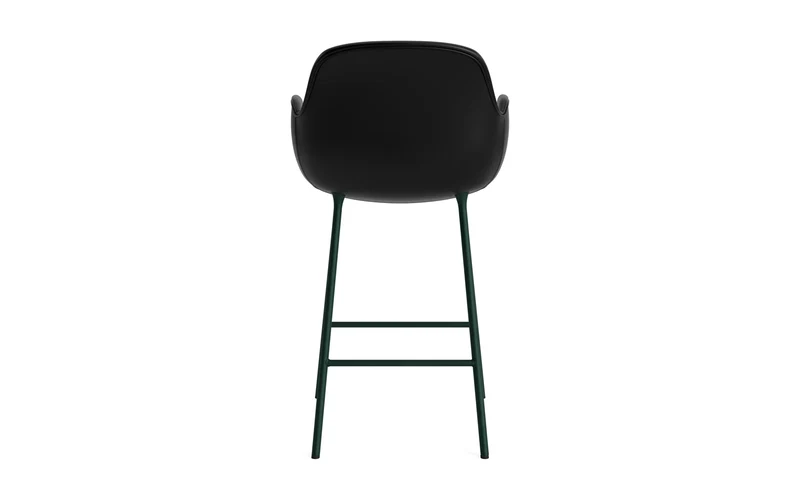 Form Barstuhl mit Armlehne 65 cm gepolstert Grün Stahl/Ultra leder