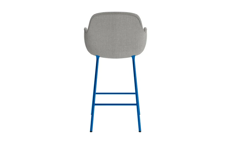 Form Barstuhl mit Armlehne 65 cm gepolstert Leuchtendes Blau Stahl/Remix