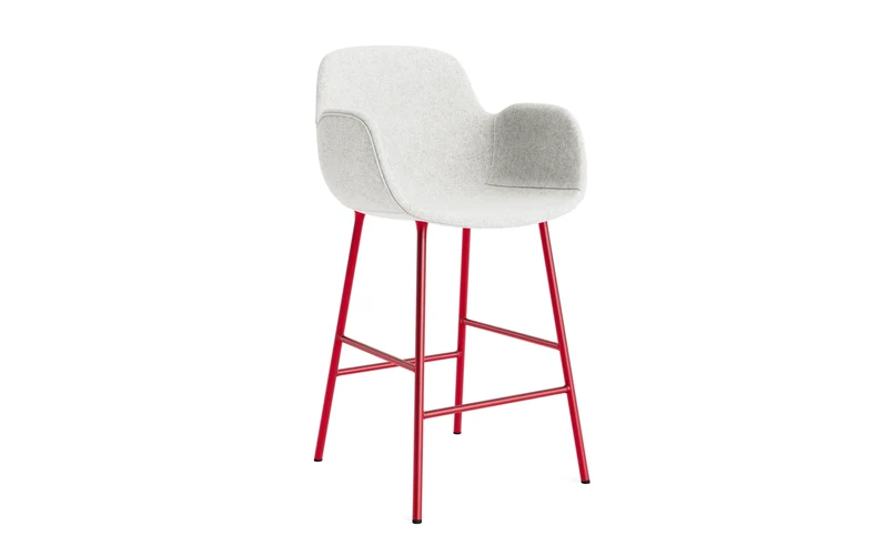 Form Barstuhl mit Armlehne 65 cm gepolstert Leuchtendes rot Stahl Hallingdal