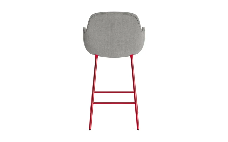 Form Barstuhl mit Armlehne 65 cm gepolstert Leuchtendes Rot Stahl/Remix