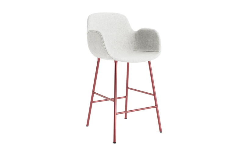 Form Barstuhl mit Armlehne 65 cm gepolstert Rot Stahl/Hallingdal