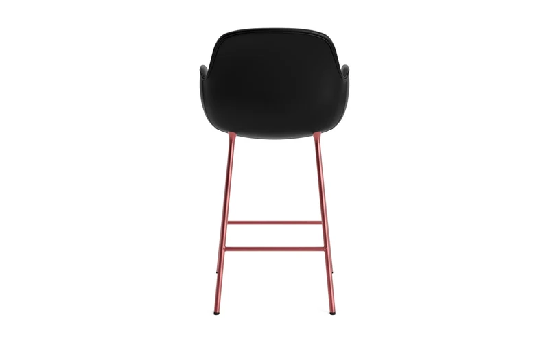 Form Barstuhl mit Armlehne 65 cm gepolstert Rot Stahl/Ultra leder