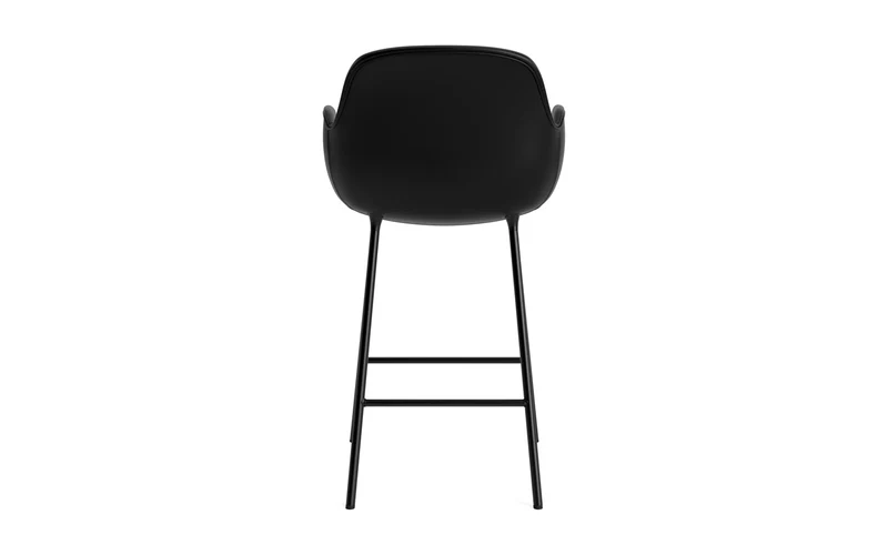 Form Barstuhl mit Armlehne 65 cm gepolstert schwarzes Stahl/Ultra leder