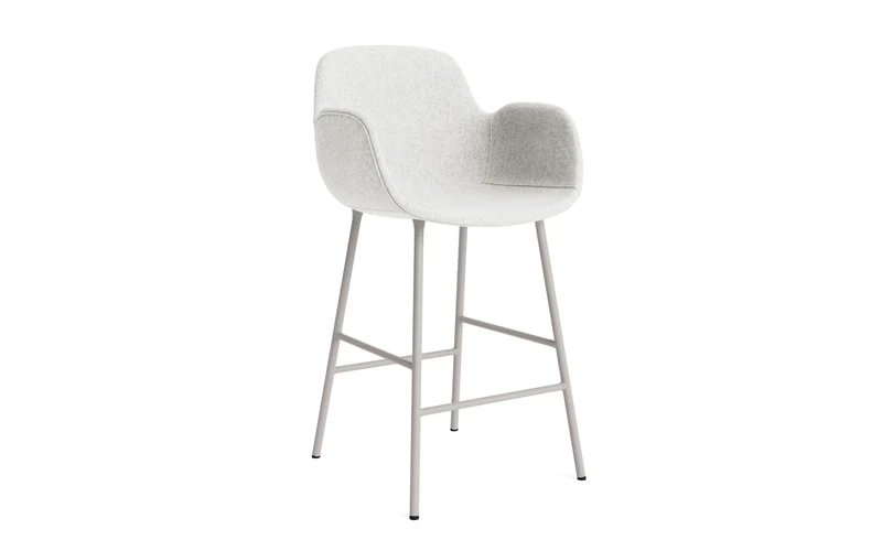 Form Barstuhl mit Armlehne 65 cm gepolstert Warmes grau Stahl Hallingdal