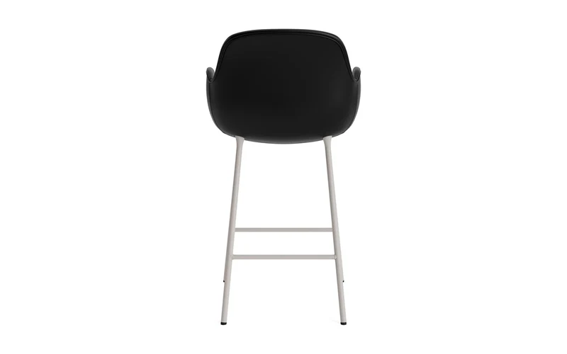 Form Barstuhl mit Armlehne 65 cm gepolstert Warmes grau Stahl/Ultra leder
