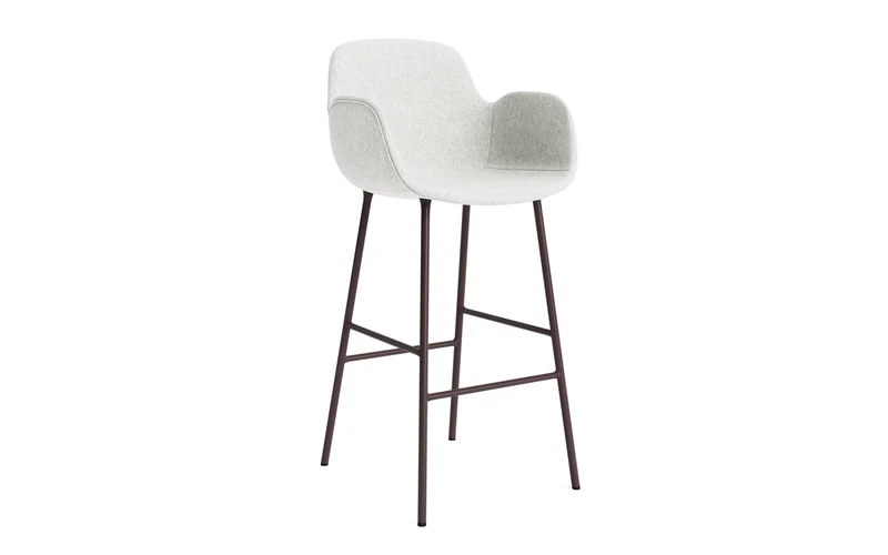 Form Barstuhl mit Armlehne 75 cm gepolstert Braun Stahl Hallingdal