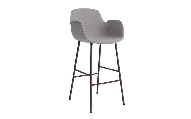 Form Barstuhl mit Armlehne 75 cm gepolstert Braun Stahl/Remix