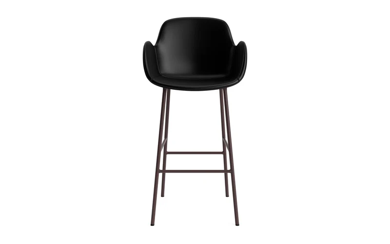 Form Barstuhl mit Armlehne 75 cm gepolstert Braun Stahl/Ultra leder