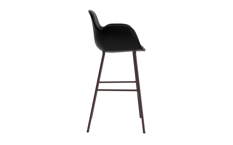 Form Barstuhl mit Armlehne 75 cm gepolstert Braun Stahl/Ultra leder
