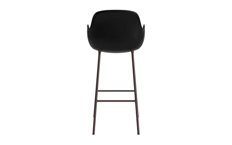Form Barstuhl mit Armlehne 75 cm gepolstert Braun Stahl/Ultra leder