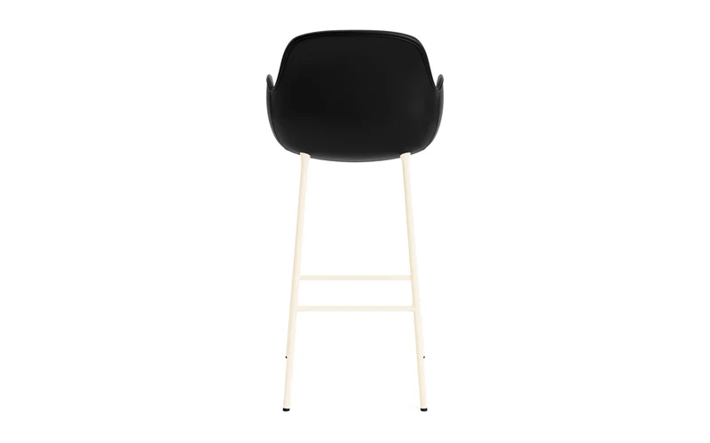 Form Barstuhl mit Armlehne 75 cm gepolstert Creme Stahl/Ultra leder