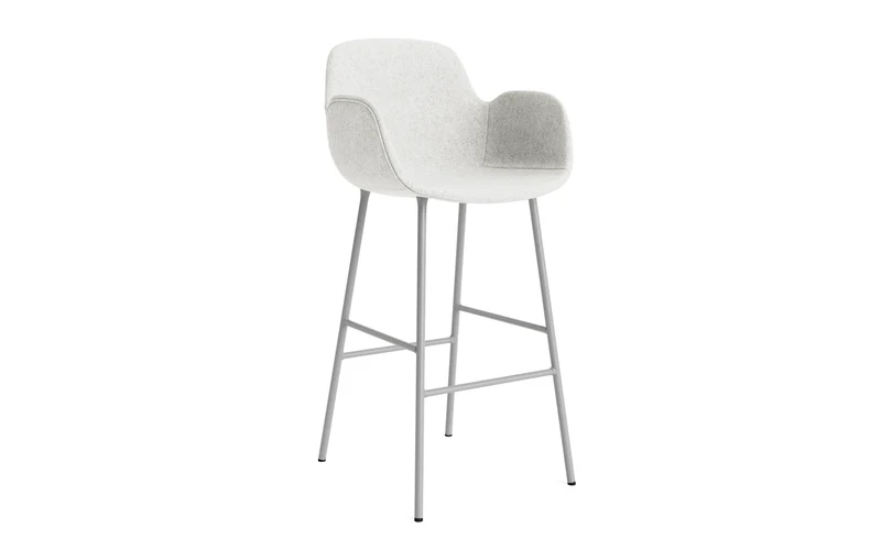Form Barstuhl mit Armlehne 75 cm gepolstert Grau Stahl Hallingdal