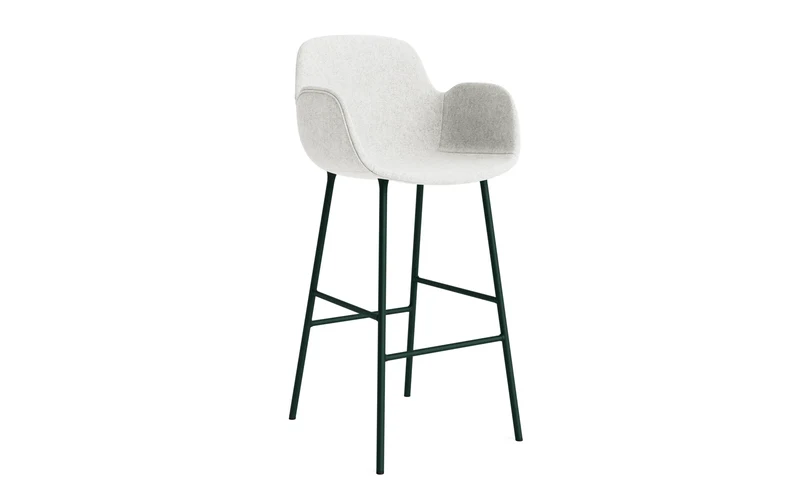 Form Barstuhl mit Armlehne 75 cm gepolstert Grün Stahl Hallingdal