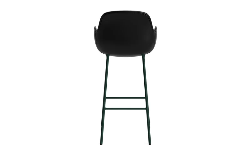 Form Barstuhl mit Armlehne 75 cm gepolstert Grün Stahl/Ultra leder