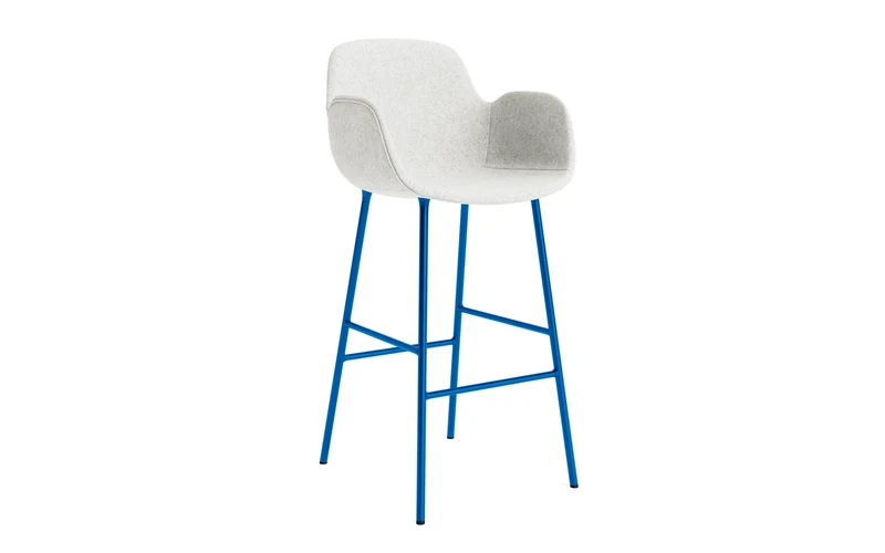 Form Barstuhl mit Armlehne 75 cm gepolstert Leuchtendes blau Stahl Hallingdal