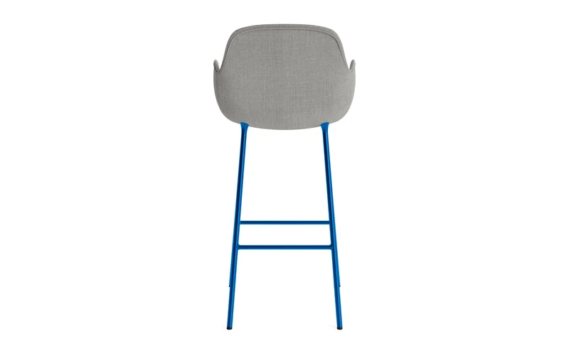 Form Barstuhl mit Armlehne 75 cm gepolstert Leuchtendes Blau Stahl/Remix