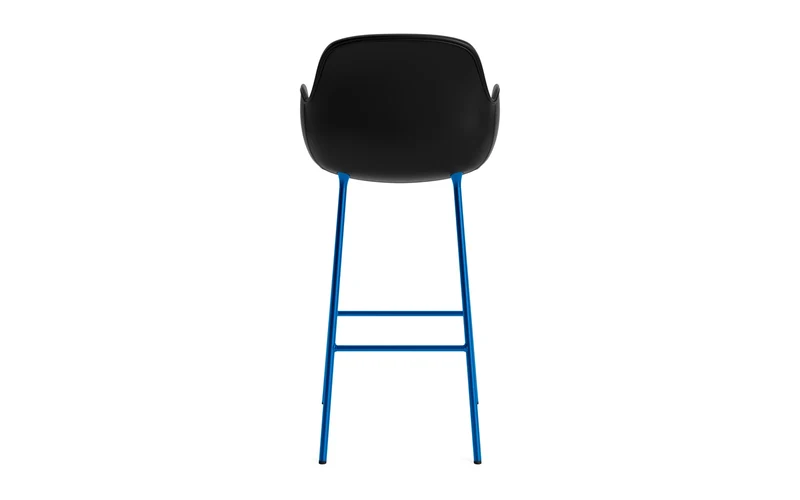 Form Barstuhl mit Armlehne 75 cm gepolstert Leuchtendes blau Stahl/Ultra leder