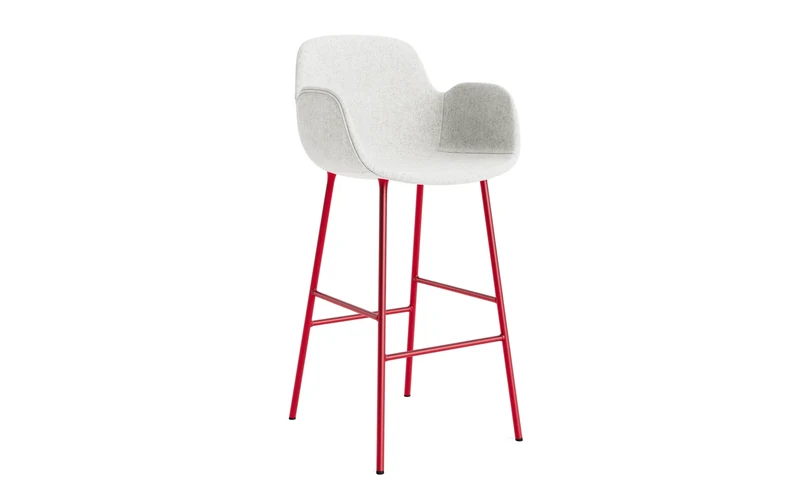 Form Barstuhl mit Armlehne 75 cm gepolstert Leuchtendes rot Stahl Hallingdal