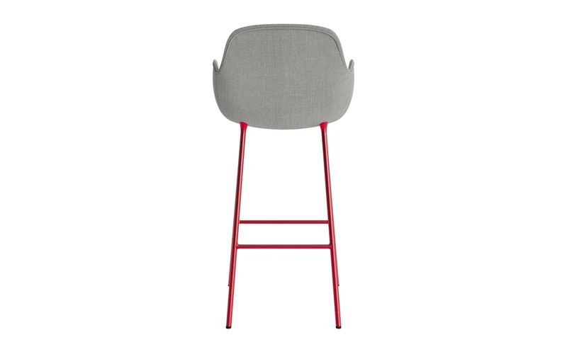 Form Barstuhl mit Armlehne 75 cm gepolstert Leuchtendes Rot Stahl/Remix