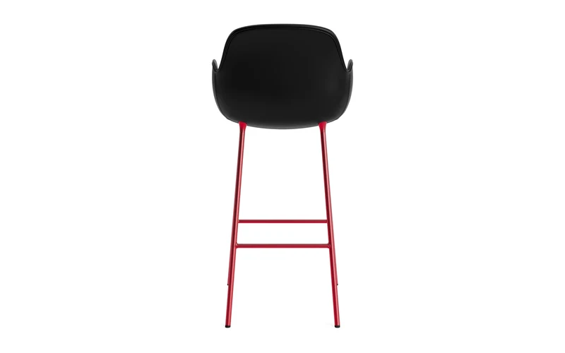 Form Barstuhl mit Armlehne 75 cm gepolstert Leuchtendes rot Stahl/Ultra leder