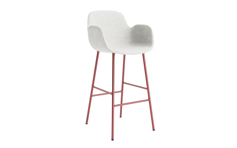 Form Barstuhl mit Armlehne 75 cm gepolstert Rot Stahl Hallingdal