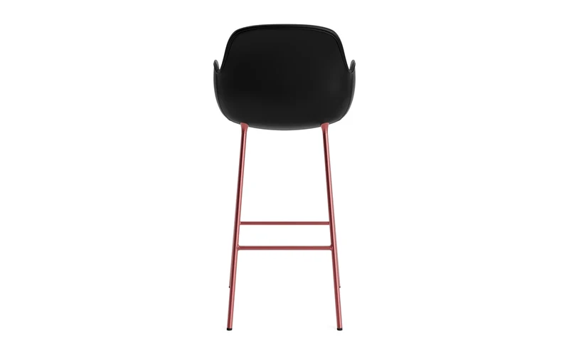 Form Barstuhl mit Armlehne 75 cm gepolstert Rot Stahl/Ultra leder