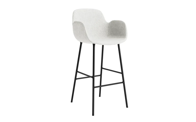 Form Barstuhl mit Armlehne 75 cm gepolstert Schwartz Stahl Hallingdal