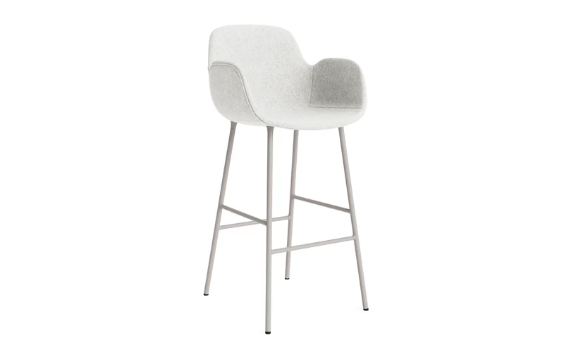 Form Barstuhl mit Armlehne 75 cm gepolstert Warmes grau Stahl Hallingdal