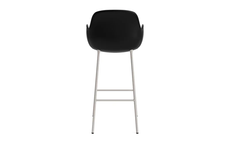 Form Barstuhl mit Armlehne 75 cm gepolstert Warmes grau Stahl/Ultra leder