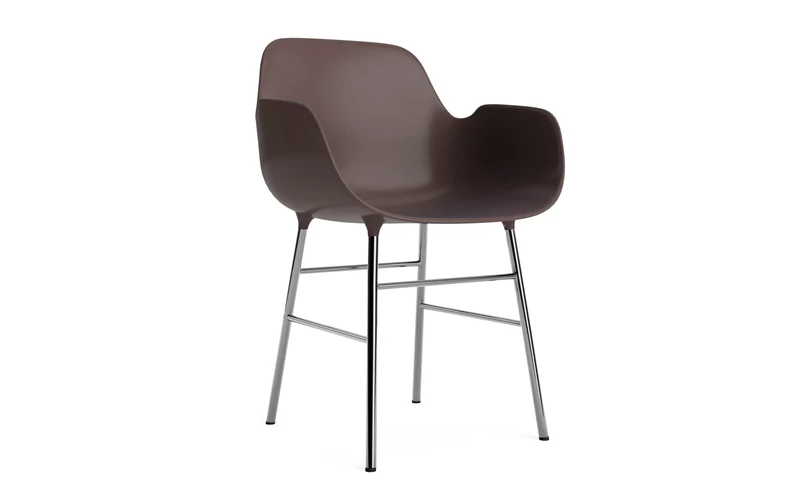 Form Lehnstuhl Chrom Braun