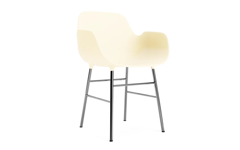 Form Lehnstuhl Chrom Creme