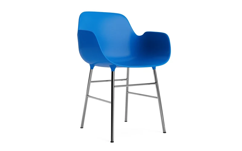 Form Lehnstuhl Chrom Leuchtendes Blau