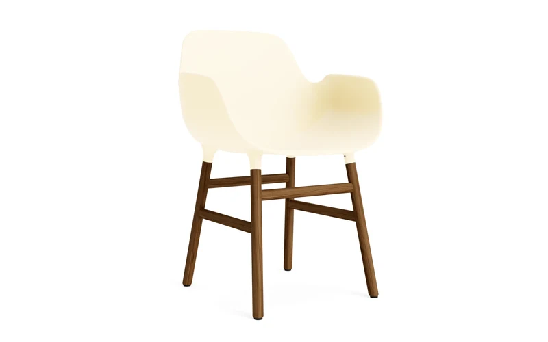 Form Lehnstuhl Creme/Walnuss