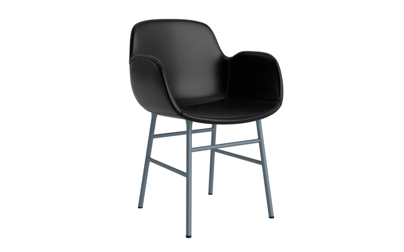 Form Lehnstuhl gepolstert Blau Stahl Ultra Leder