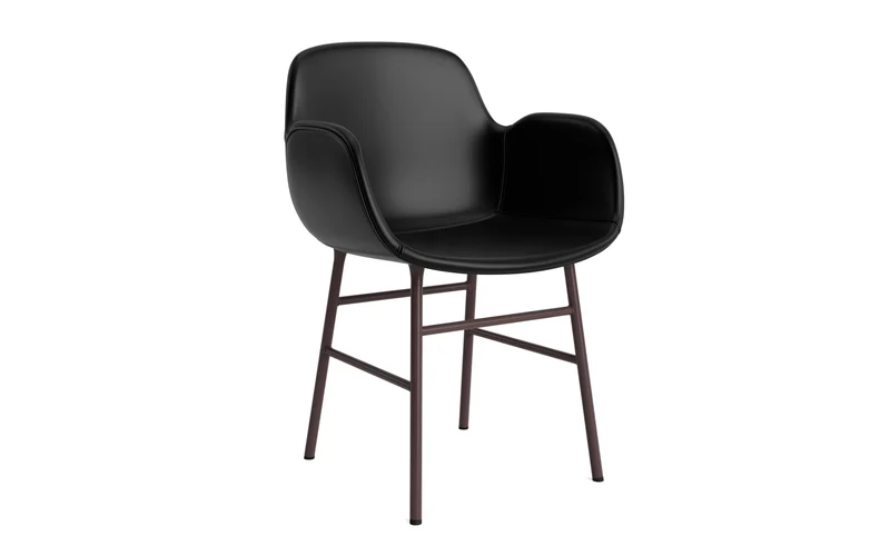 Form Lehnstuhl gepolstert Braun Stahl Ultra Leder