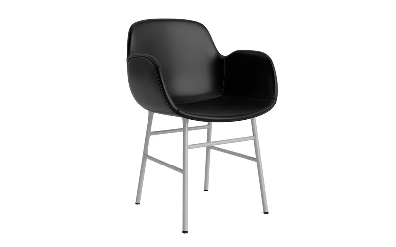 Form Lehnstuhl gepolstert grau Stahl Ultra Leder