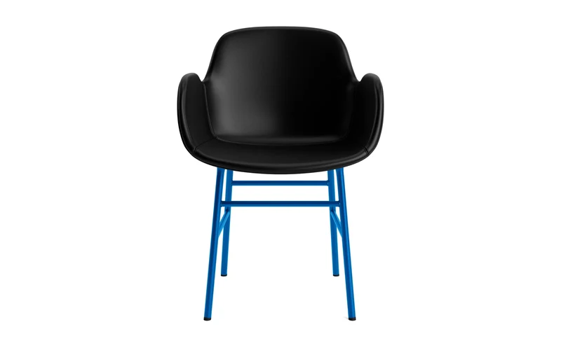 Form Lehnstuhl gepolstert Leuchtendes Blau Stahl Ultra Leder