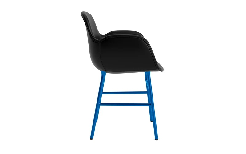 Form Lehnstuhl gepolstert Leuchtendes Blau Stahl Ultra Leder