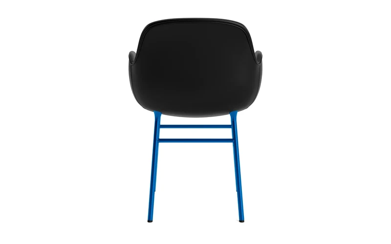 Form Lehnstuhl gepolstert Leuchtendes Blau Stahl Ultra Leder