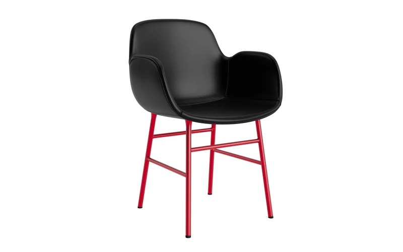 Form Lehnstuhl gepolstert Leuchtendes Rot Stahl Ultra Leder