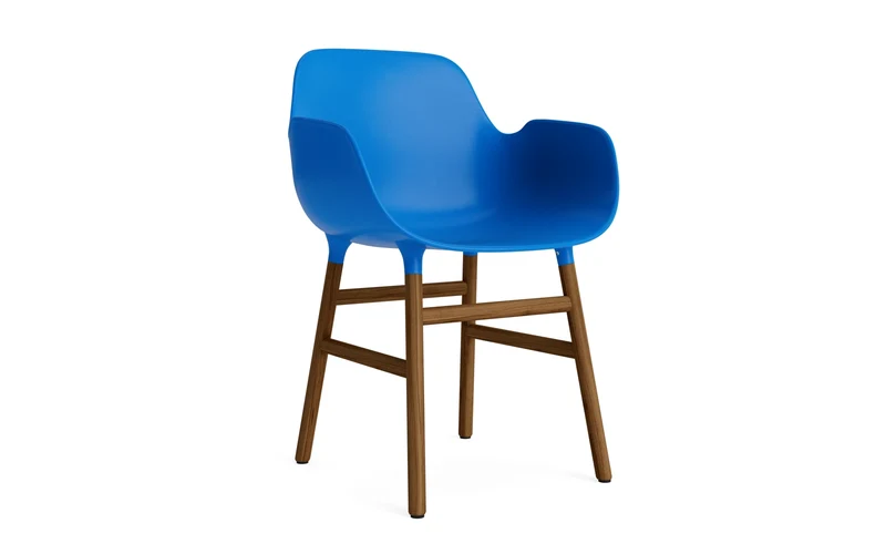 Form Lehnstuhl Leuchtendes blau/Walnuss